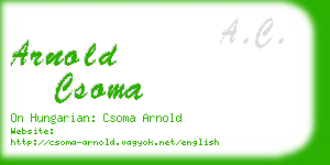 arnold csoma business card